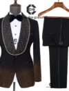 Golden Velvet Cascade Embellished Tuxedo