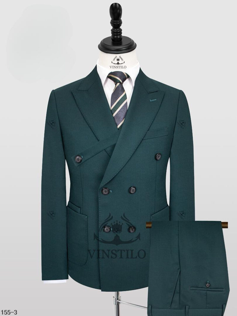 Deep Green Double-Breasted Classic Suit