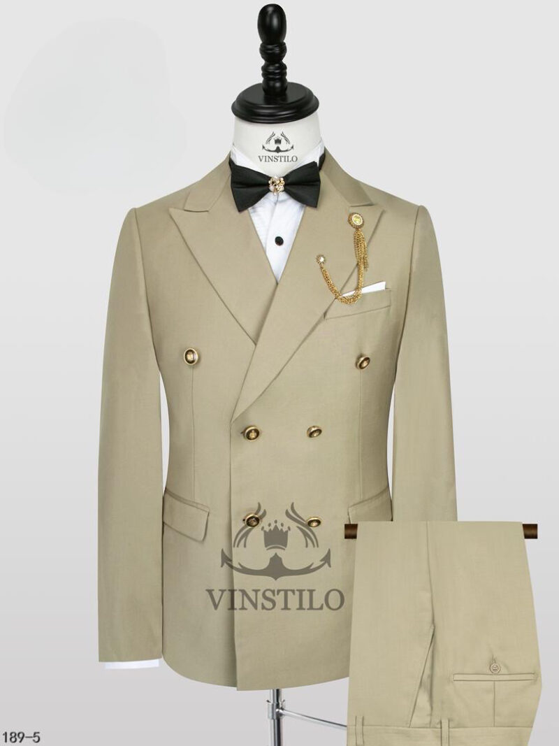 Light Tan Double-Breasted Classics Suit