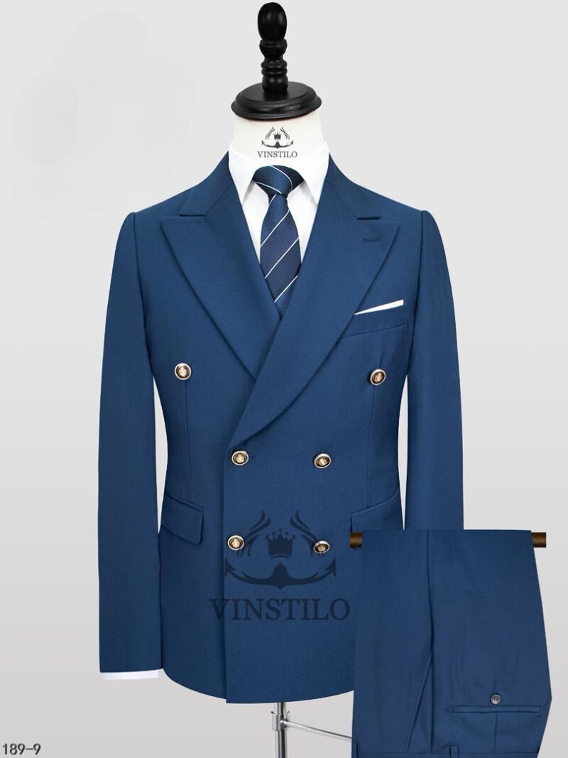 Presidential Navy Blue Double-Breasted Suit