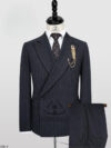 Classic Charcoal Pinstripe Double-Breasted Suit